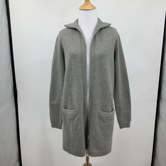 Ralph Lauren Cardigan Womens S Small Gray Cashmere Oversized Longline Open Front - Picture 2 of 12